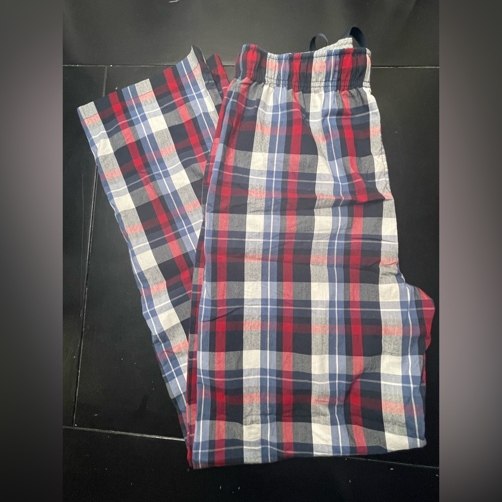 Hanes Plaid Pajama Pants Blue Men’s medium